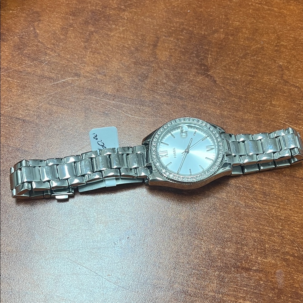 Fossil Silver Watch with White Dial